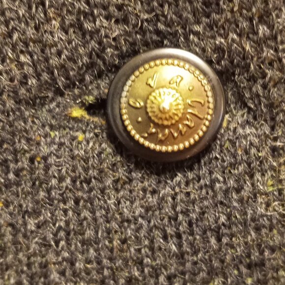 Eva & Claudi 100% Wool Unique Sweater Jacket Faux Fur Collar sz L  /B9 - Picture 9 of 10